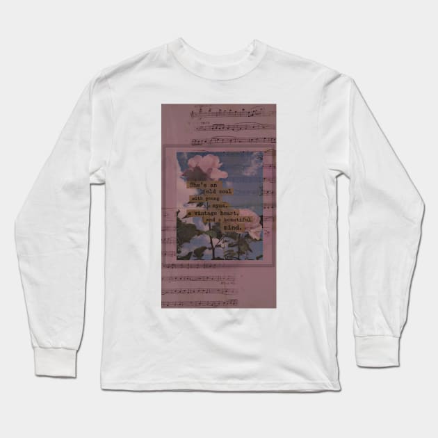 Gifts for her, mother's Day, mom, gift, vintage, cottagecore, aesthetic, retro, quote, quotes, roses, music, pink, flowers Long Sleeve T-Shirt by AGRHouse